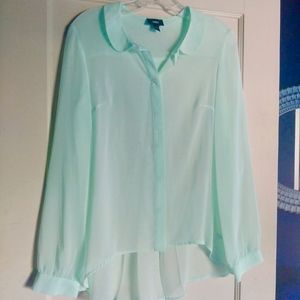Mossimo Mint Sheer Button-down